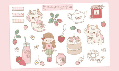 Strawberry Milk Sticker Sheet