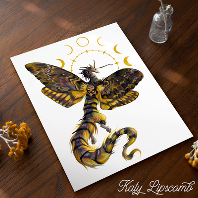 Death's Head Hawkmoth Dragon - Print