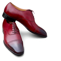 Crafted Leather Brown Leather Oxford Lace up Dress Shoes - Thumbnail 1