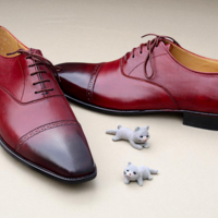 Crafted Leather Brown Leather Oxford Lace up Dress Shoes - Thumbnail 2