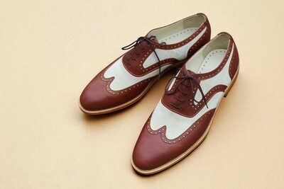 Crafted Leather Brown Suede Leather Oxford Dress Shoes