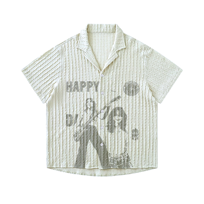 BAND GIRL CABLE TEXTURE CUBAN SHIRT