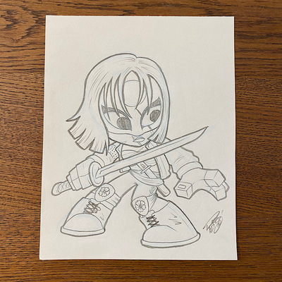 Original concept sketch - katana mystery mini