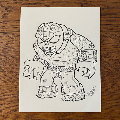 Original concept sketch - killer croc mystery mini