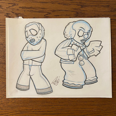 Original concept sketch - hannibal lecter & pennywise mystery mini