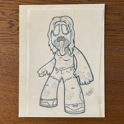 Original concept sketch - jawless walker mystery mini