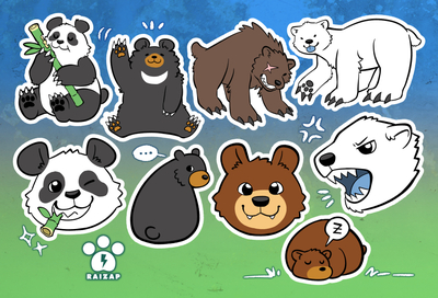 Bears sticker sheet