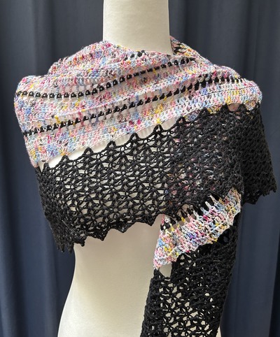 Starlight Shawl: Bubblegum Graffiti, Beaded