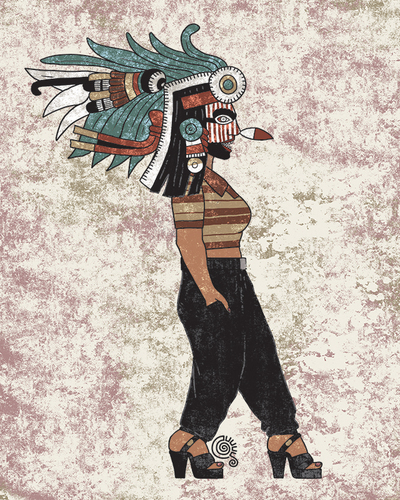 Itzpaplotl/Chicana Art Print