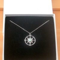 BOXED GIFT/Sterling Silver Opal Compass Necklace/White Opal Necklace/Opal Jewellery/Opal Jewelry/October Birthstone/Compass Pendant/UK - Thumbnail 7