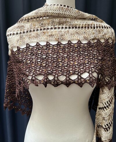 Starlight Shawl: Campfire Mallows, Beaded