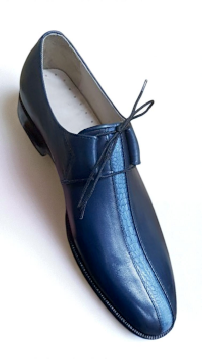Crafted Leather Classic Blue Leather Oxford Dress Shoes