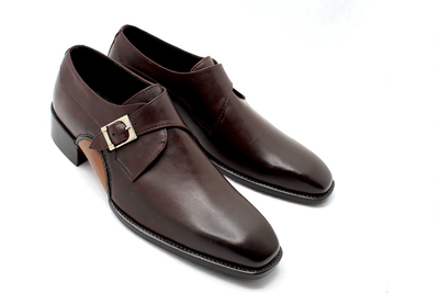 Crafted Leather Classic Monk Strap Opanka Construction Dress Shoes