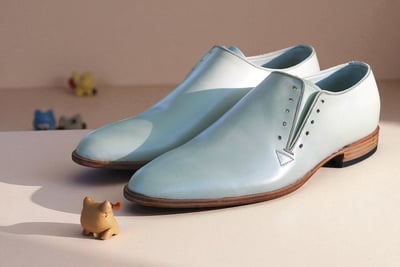 Crafted Leather Custom Made Genuine PISTACHIO Leather Oxford Lace up Dress Shoes