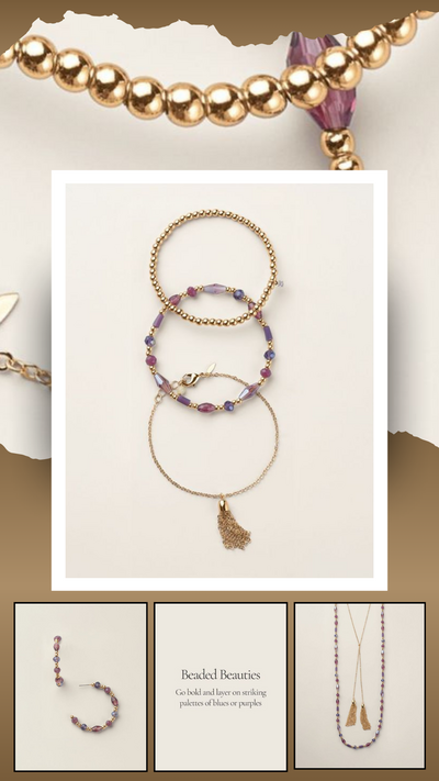 Purple Twilight Tassel Bracelet Set
