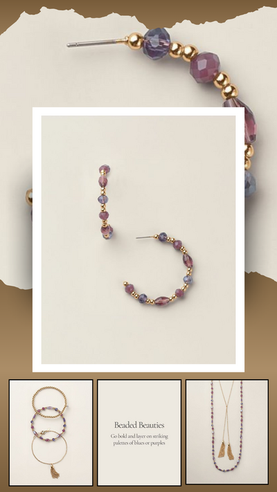 Purple Twilight Hoop Earrings