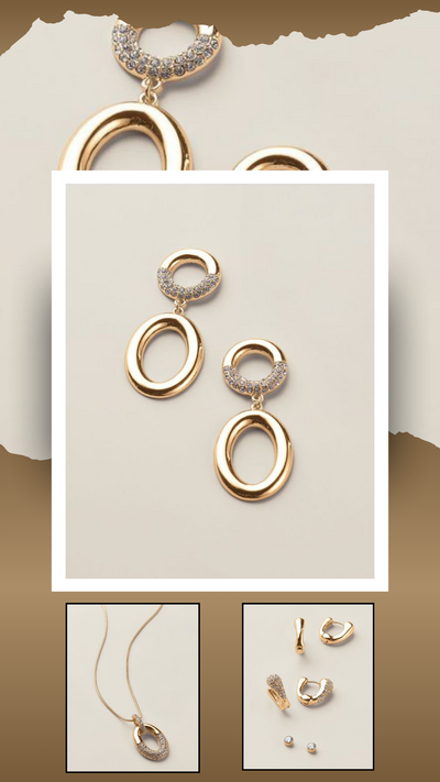 Oval Orbit Drop Earrings