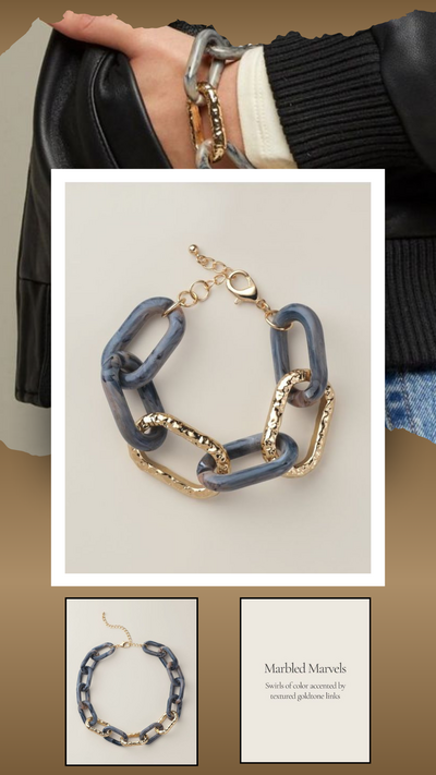 Modern Marbled Link Bracelet