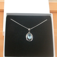 BOXED GIFT/Sterling Silver Blue Topaz Pendant & 18" Silver Chain/Sterling Silver Topaz Necklace/Topaz Jewellery/Topaz Jewelry/UK - Thumbnail 7