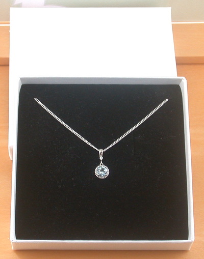 BOXED GIFT/Sterling Silver Blue Topaz Gemstone Pendant & Chain/Blue Topaz Necklace/Blue Topaz Jewellery/Blue Topaz Jewelry/Topaz Necklace/UK