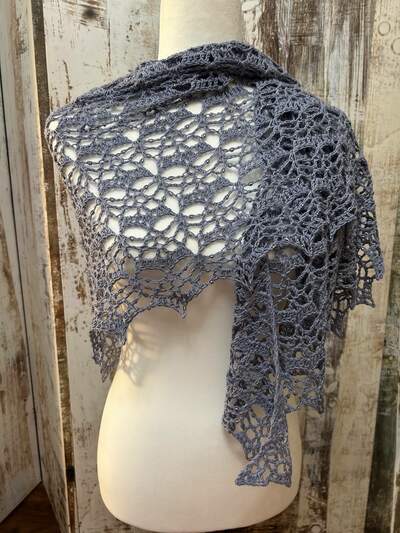 From the Ashes Shawl: Periwinkle (Beaded)