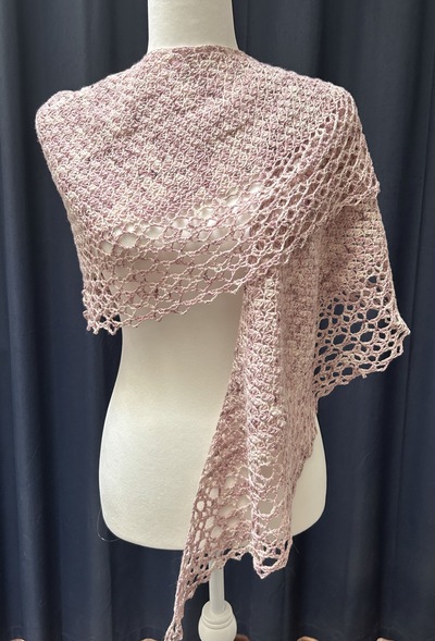 Raindrops on Roses Shawl: Toasted Mauve, Beaded