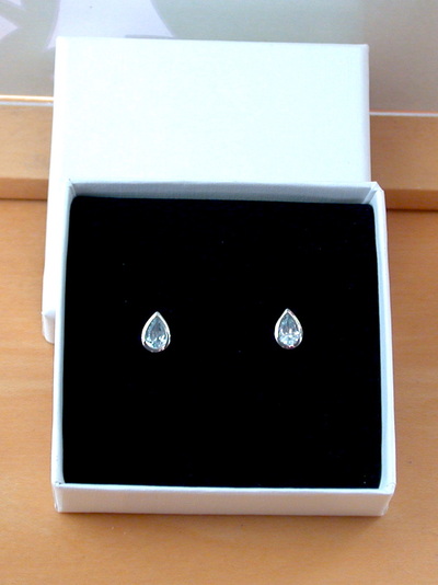 BOXED GIFT/Sterling Silver Blue Topaz Teardrop Stud Earrings/Topaz Earrings/Topaz Jewellery/Topaz Jewelry/Gemstone Earrings/UK