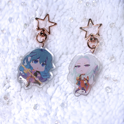 (FE3H) Officers Academy Girls Acrylic Charm w/ Glitter Finish