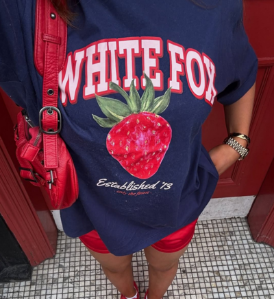WHITE FOX Strawberry Printed Tee