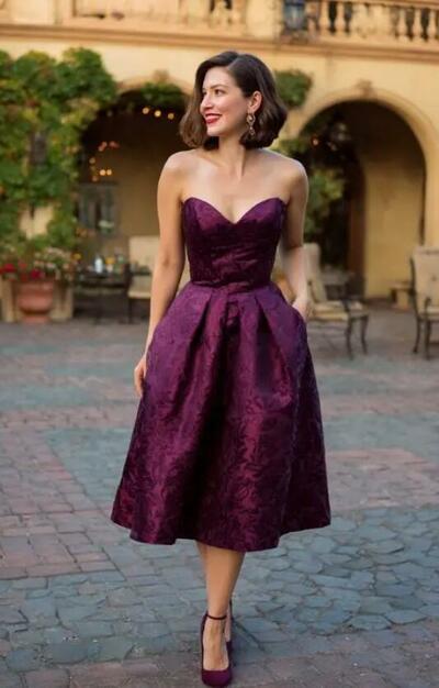 A Line Tea-length Mother Of The Bride/ Groom Dresses Formal Evening Dress