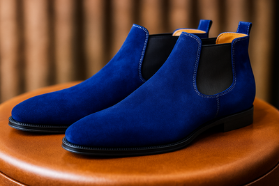 Men's Royal Blue Base New Dress Outfit Chelsea Shoes