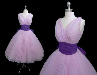 Simple A Line Viovet 1950s Vintage Prom Party Dress Homecoming Graduation Gown