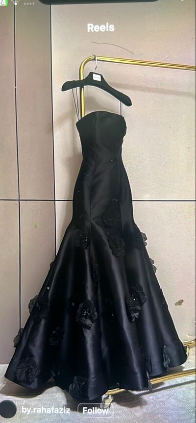 Gothic Wedding Dress, Black Mermaid Bridal Dress Bridal Gown
