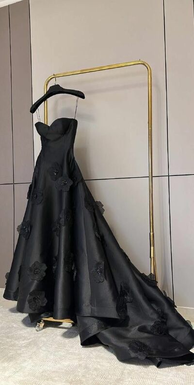 Gothic Wedding Dress, Black Mermaid Bridal Dress Bridal Gown