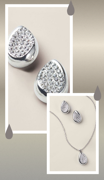 Glistening Droplet Necklace & Earring Set