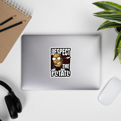 Funny respect the potato meme sticker - Thumbnail 1