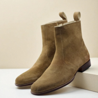 Crafted Leather Classic Brown Suede Leather Side Zipper Jodhpur Boot - Thumbnail 2