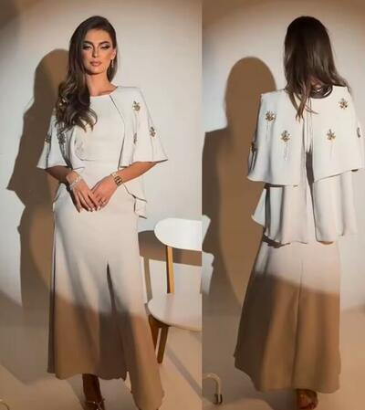 Customized Classic Modern Style Formal Evening O-Neck A-line Tassel Appliques s Bespoke Occasion Dresses