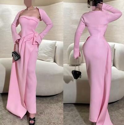 Customized Formal Modern Style Pleat Ruched Straight Off-the-shoulder Prom Evening Party Dresses