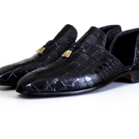Crafted Leather Classic Black Crocodile Leather Tassel Loafers Dress Shoes - Thumbnail 3