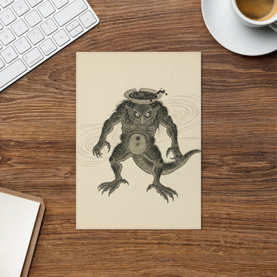 Kappa Water Spirit Greeting Card - Japanese Ghosts, Ghouls & Spirits