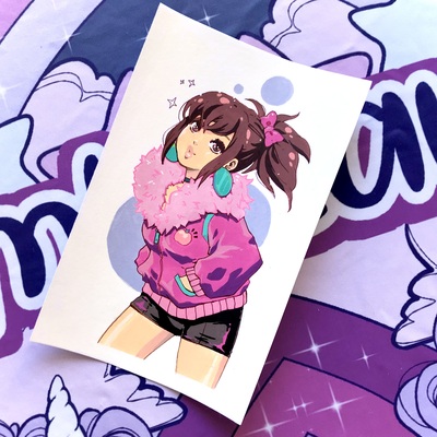 5.5 x 8.5 inch Peach gal painting