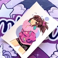 5.5 x 8.5 inch Peach gal painting  - Thumbnail 2