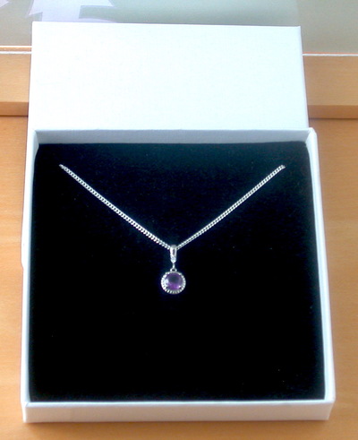 BOXED GIFT/Sterling Silver Amethyst Pendant & Chain/Amethyst Necklace/Amethyst Jewellery/Amethyst Jewelry/February Birthstone/UK