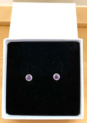 BOXED GIFT/Sterling Silver Amethyst Stud Earrings/Amethyst Earrings/Amethyst Studs/Amethyst Jewellery/Amethyst Jewelry/UK