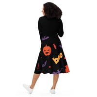 Spoked long sleeve midi dress - Thumbnail 1