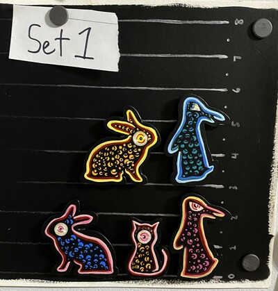 Five Hand-Painted Magnets (Set 1)