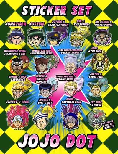Jojo's Bizarre Dot Sticker Set