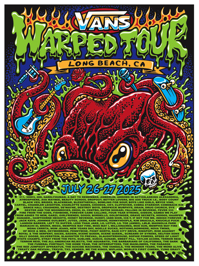 Warped Tour Long Beach 2025 screenprinted poster!