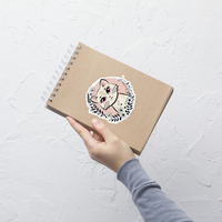 Elegant Floral Cat Sticker - Cute Kitty Decal for Women - Thumbnail 4